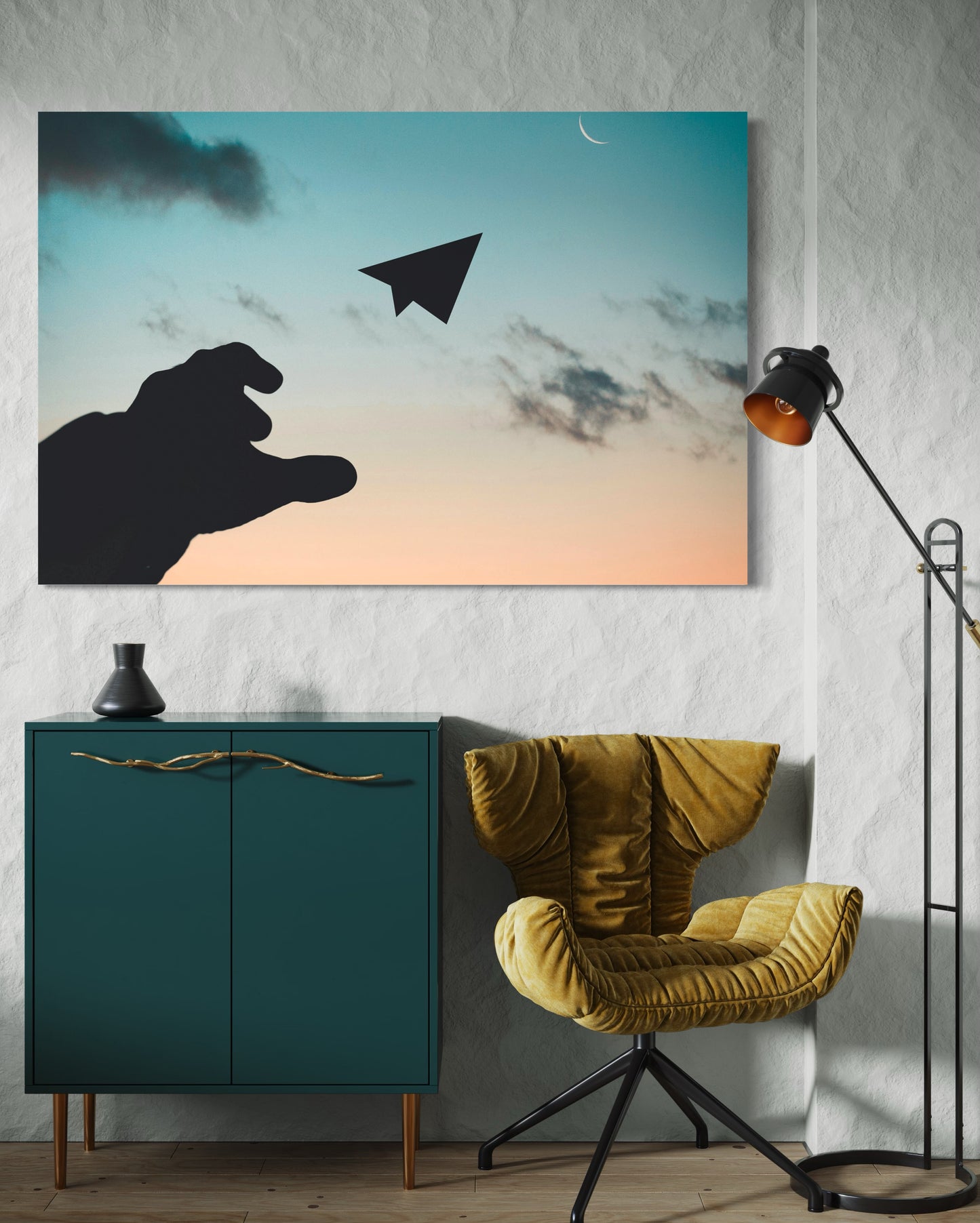 Cuadro decorativo canvas Avión de papel