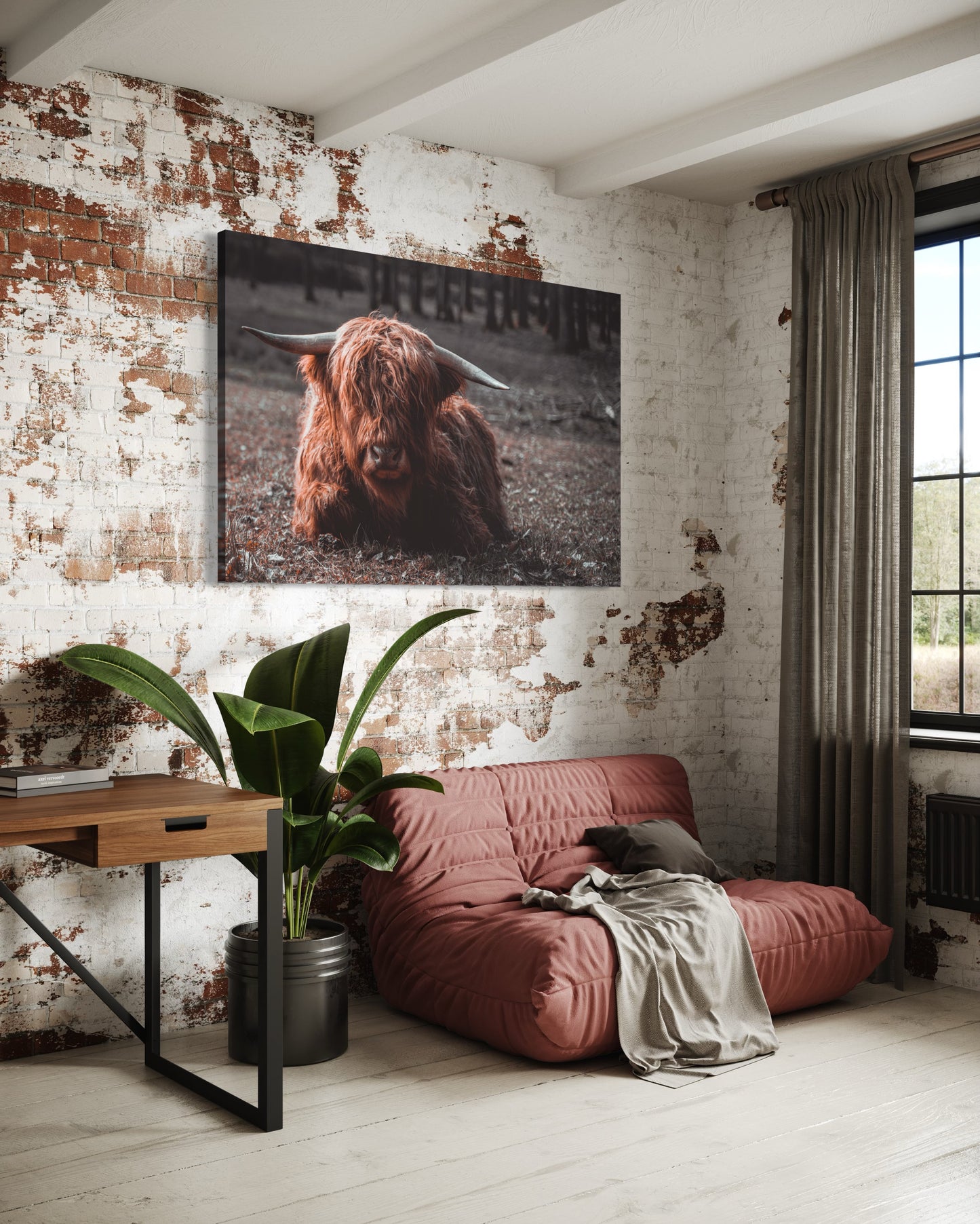 Cuadro decorativo canvas Toro Highland 002