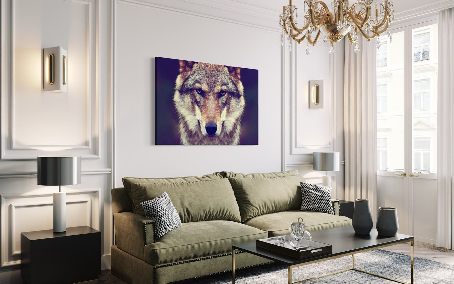 Cuadro decorativo canvas Lobo 003