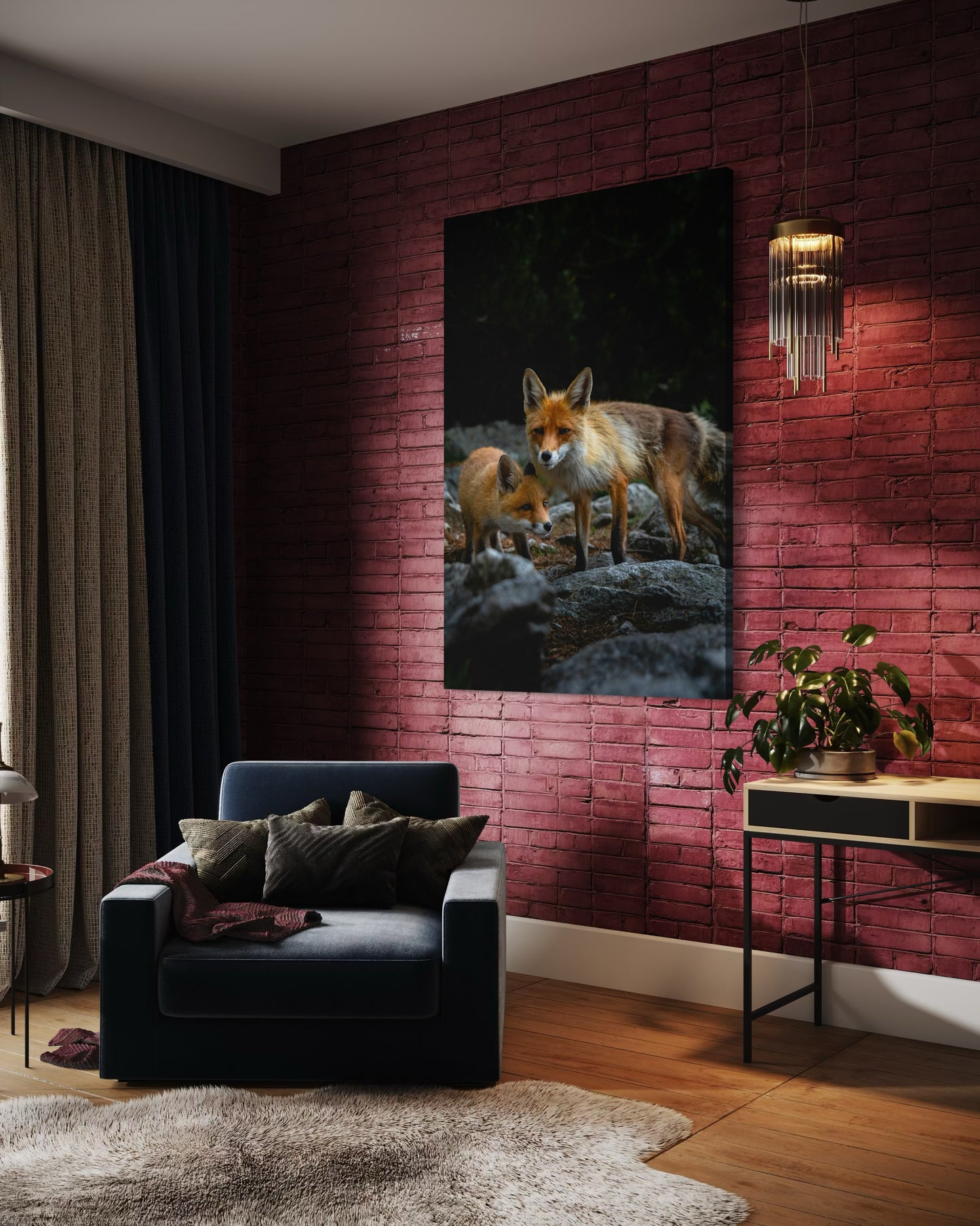 Cuadro decorativo canvas Zorros 001