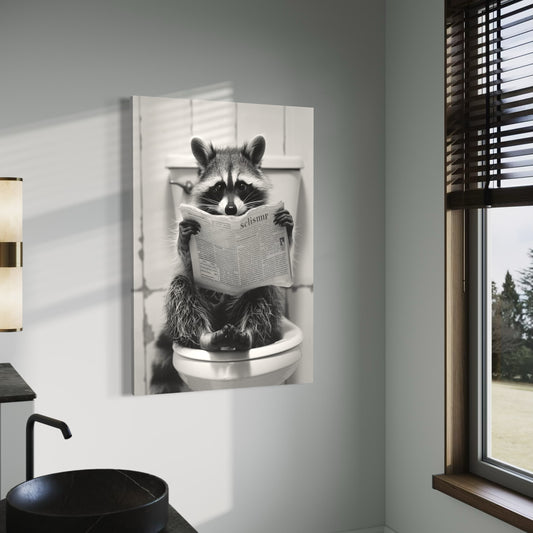 Cuadro decorativo canvas Mapache en el baño 001