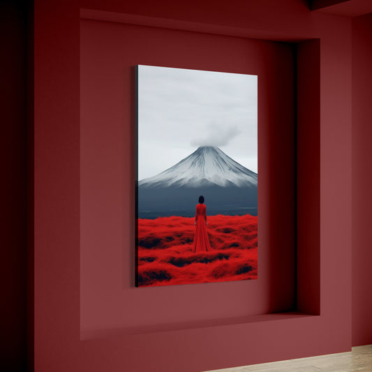 Cuadro decorativo canvas Carmesí y Nieve