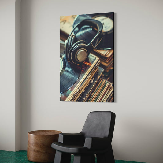 Cuadro decorativo canvas Audífonos 001