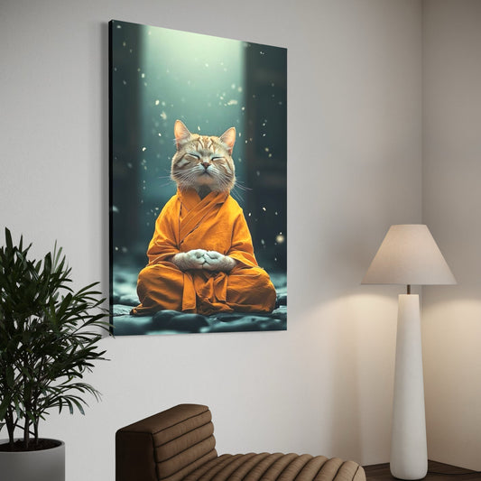 Cuadro decorativo canvas Gato Meditando