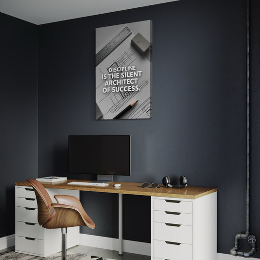 Cuadro decorativo canvas Discipline is the silent architect