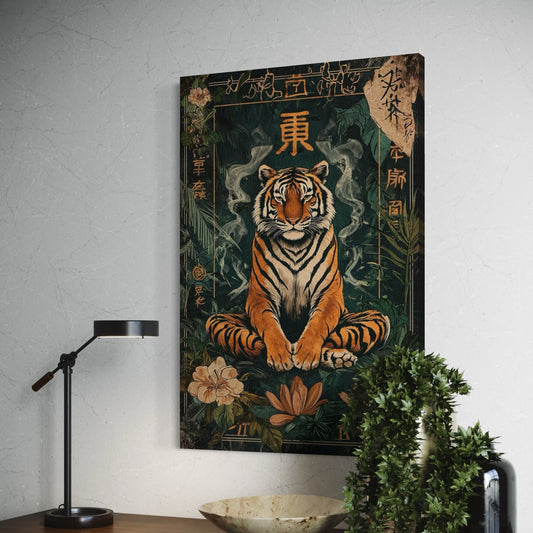 Cuadro decorativo canvas Tigre meditando
