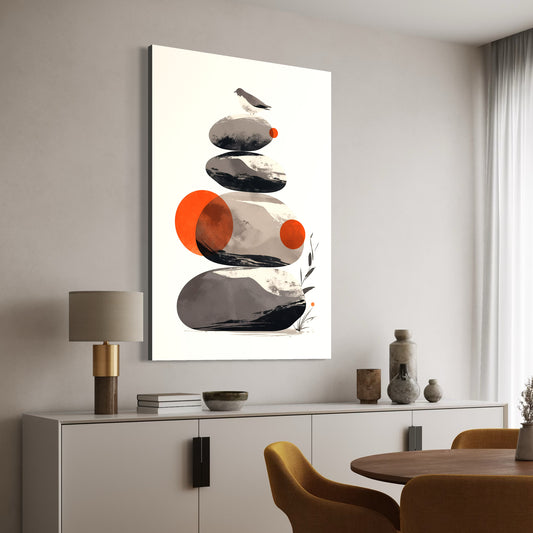 Cuadro decorativo canvas Piedras Suseki 004