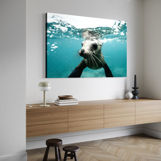 Cuadro decorativo canvas León marino 001