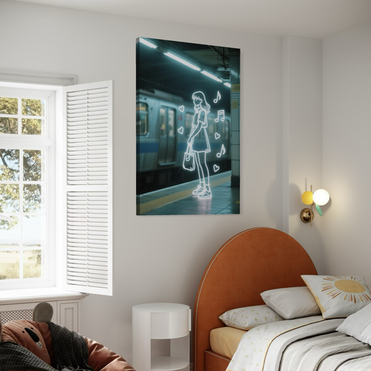 Cuadro decorativo canvas Esperando en Tokio