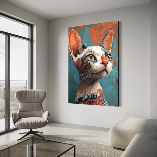 Cuadro decorativo canvas Gato 022