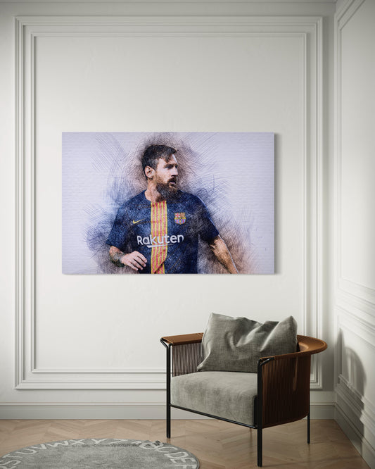 Cuadro decorativo canvas Messi 007