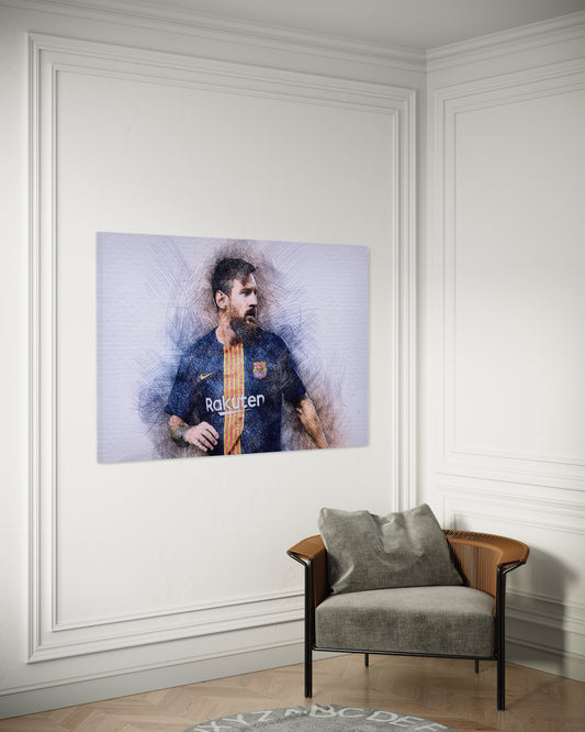 Cuadro decorativo canvas Messi 007