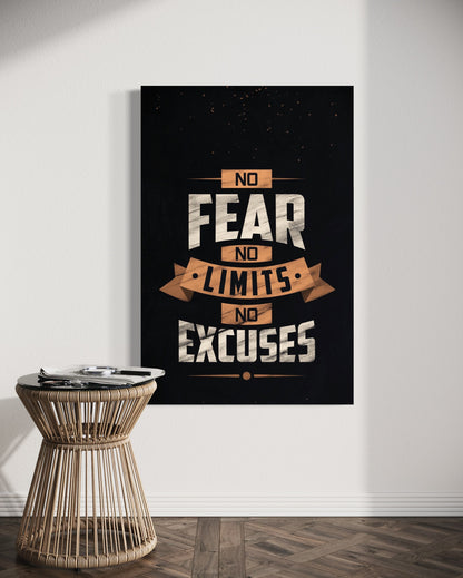 Cuadro decorativo canvas No fears no limits no excuses