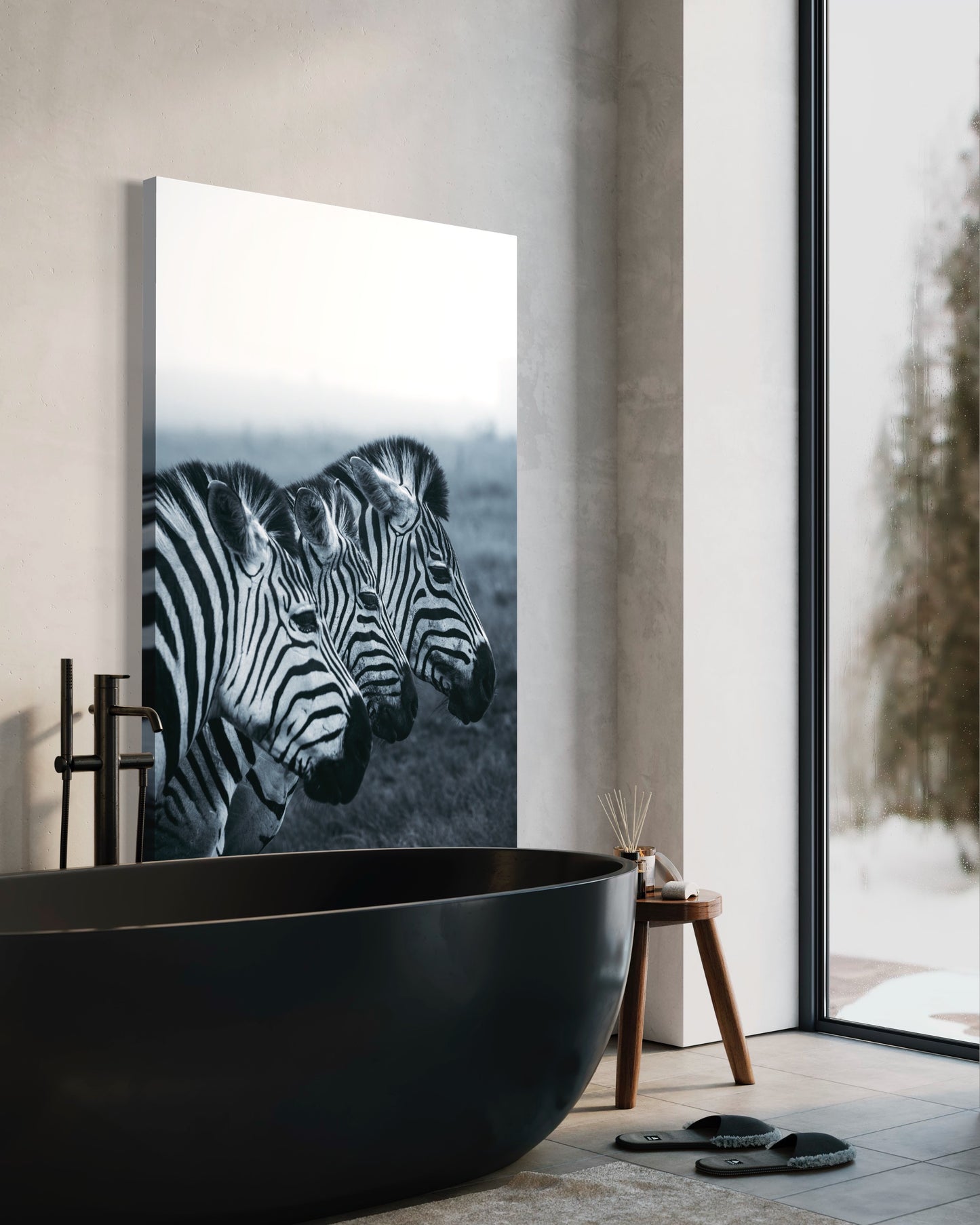Cuadro decorativo canvas Zebras 002