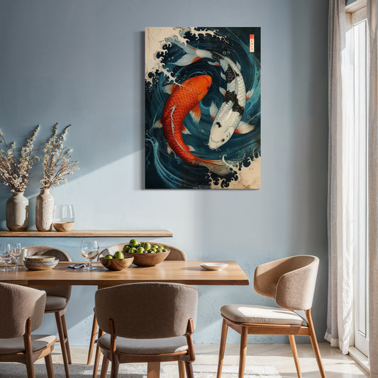 Cuadro decorativo canvas Peces Koi