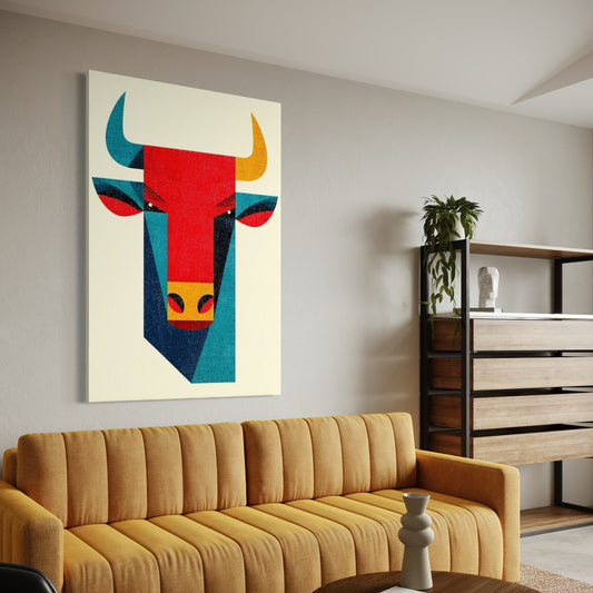 Cuadro decorativo canvas Toro abstracto