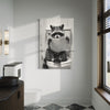 Cuadro decorativo canvas Mapache en el baño 001
