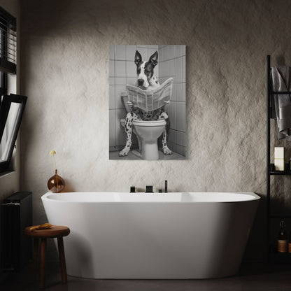 Cuadro decorativo canvas Perrito en el baño 001