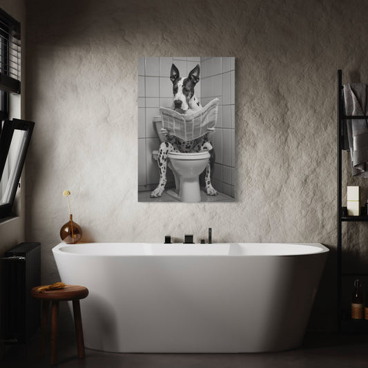 Cuadro decorativo canvas Perrito en el baño 001