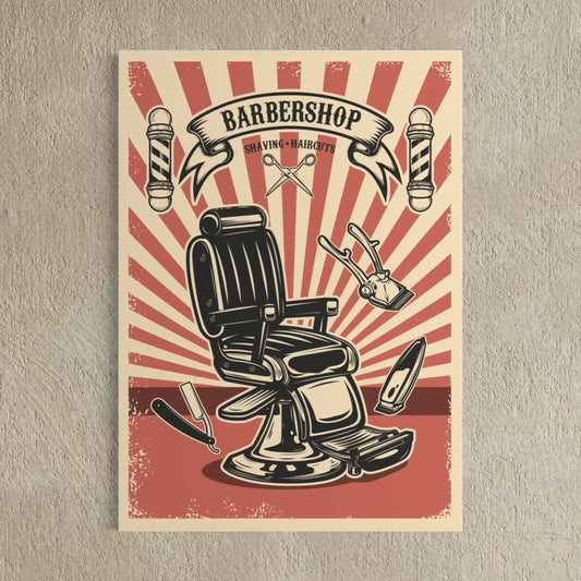 Cuadro decorativo canvas Barbershop 002