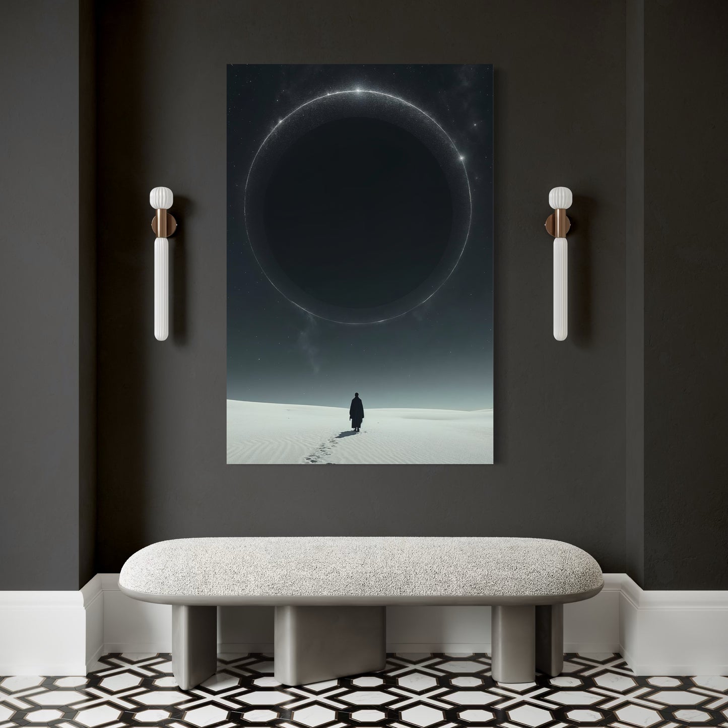 Cuadro decorativo canvas Eclipse en el desierto