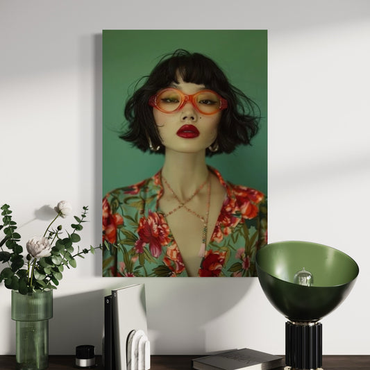 Cuadro decorativo canvas Geisha Moderna