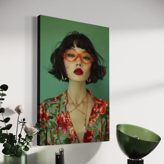 Cuadro decorativo canvas Geisha Moderna