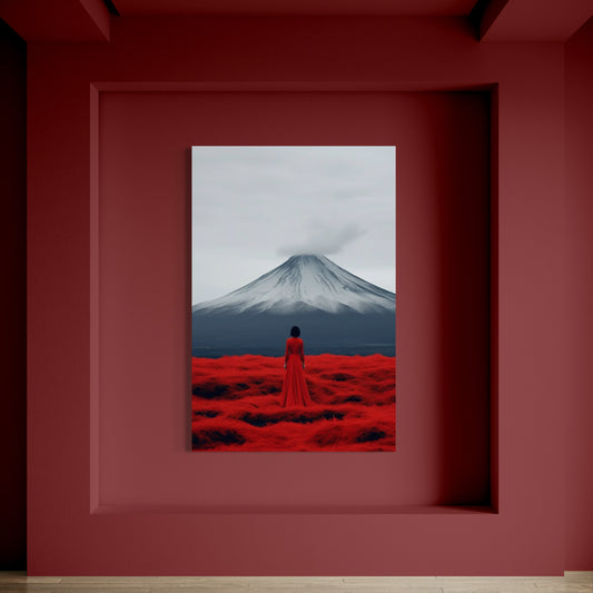 Cuadro decorativo canvas Carmesí y Nieve