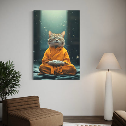 Cuadro decorativo canvas Gato Meditando