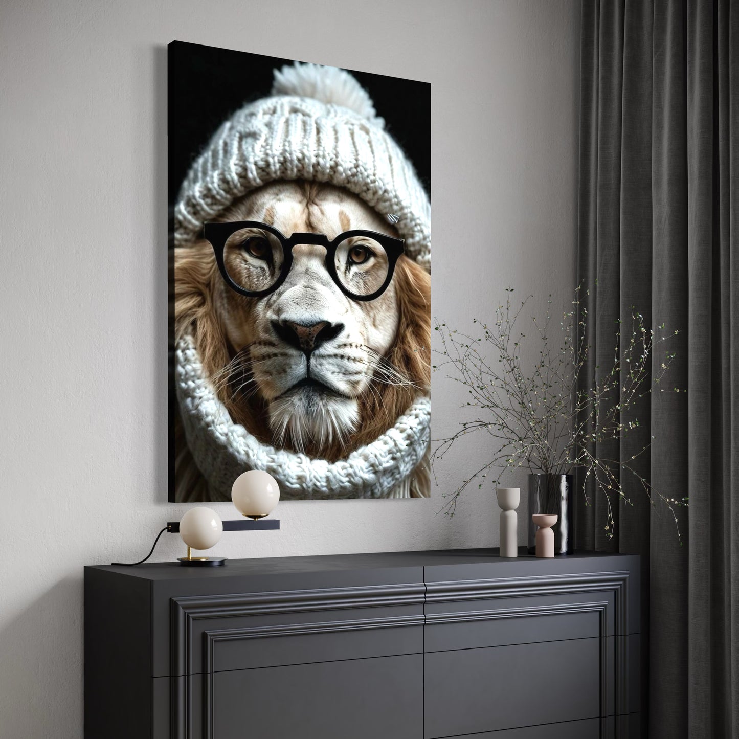 Cuadro decorativo canvas León 018