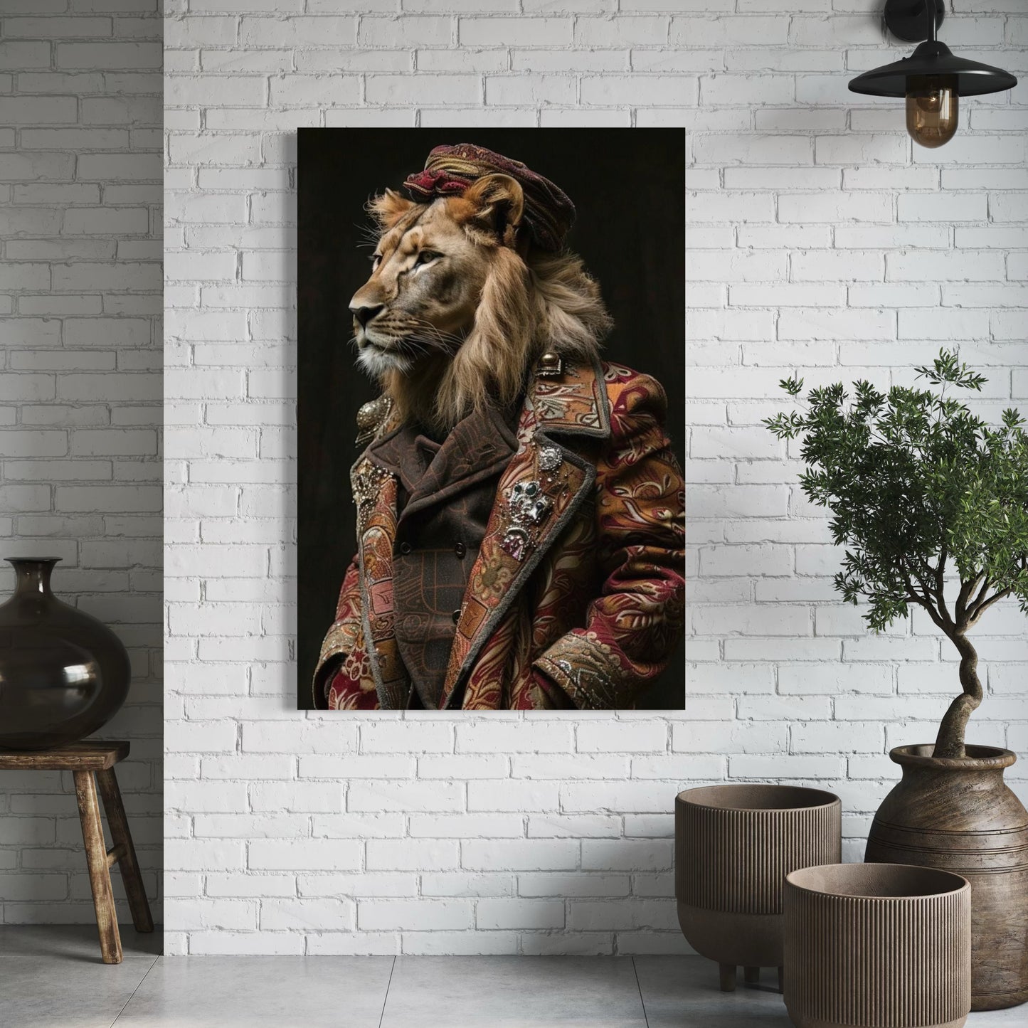 Cuadro decorativo canvas León 017