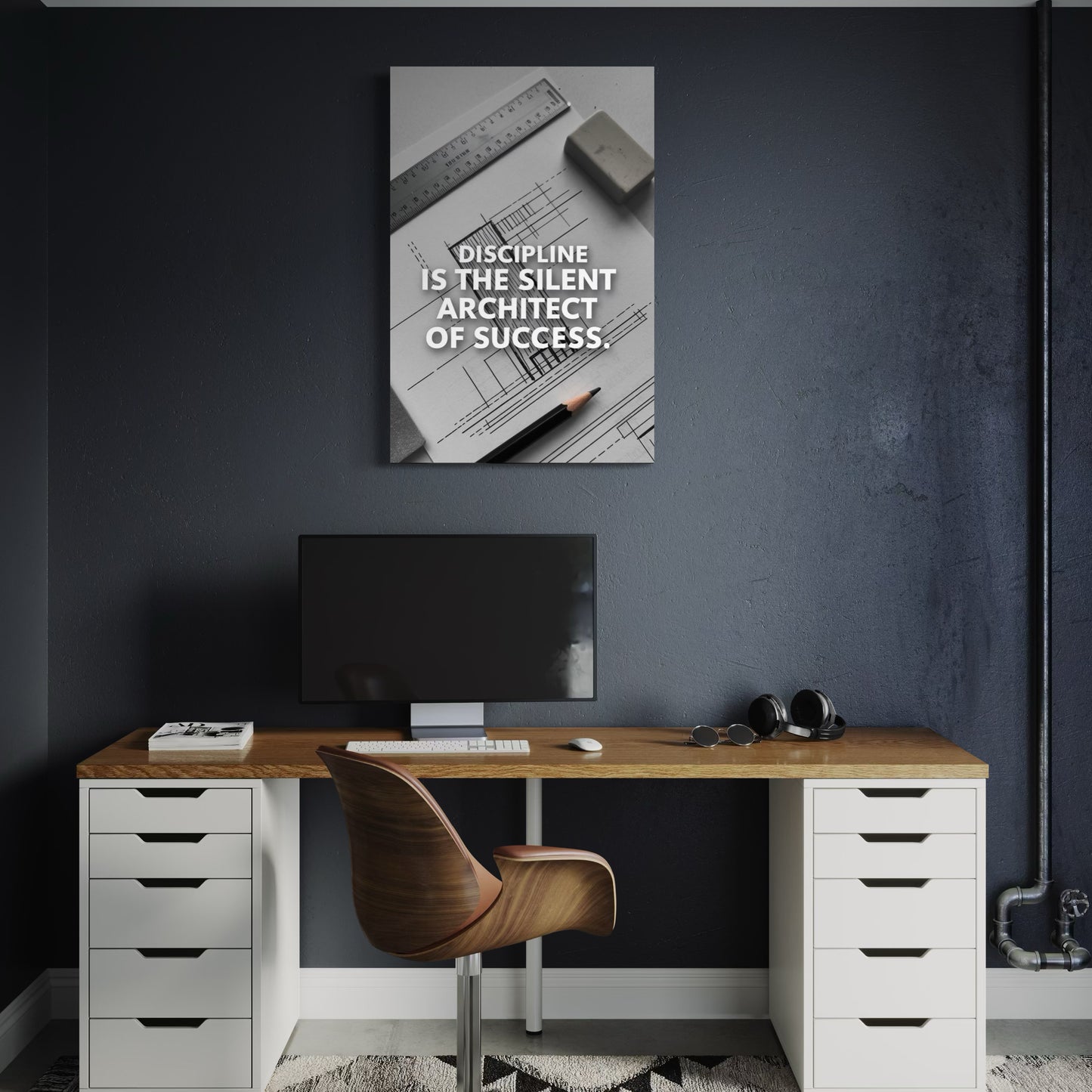 Cuadro decorativo canvas Discipline is the silent architect