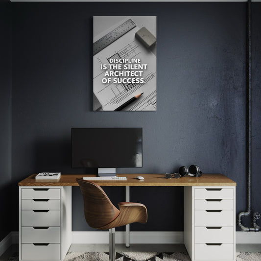 Cuadro decorativo canvas Discipline is the silent architect