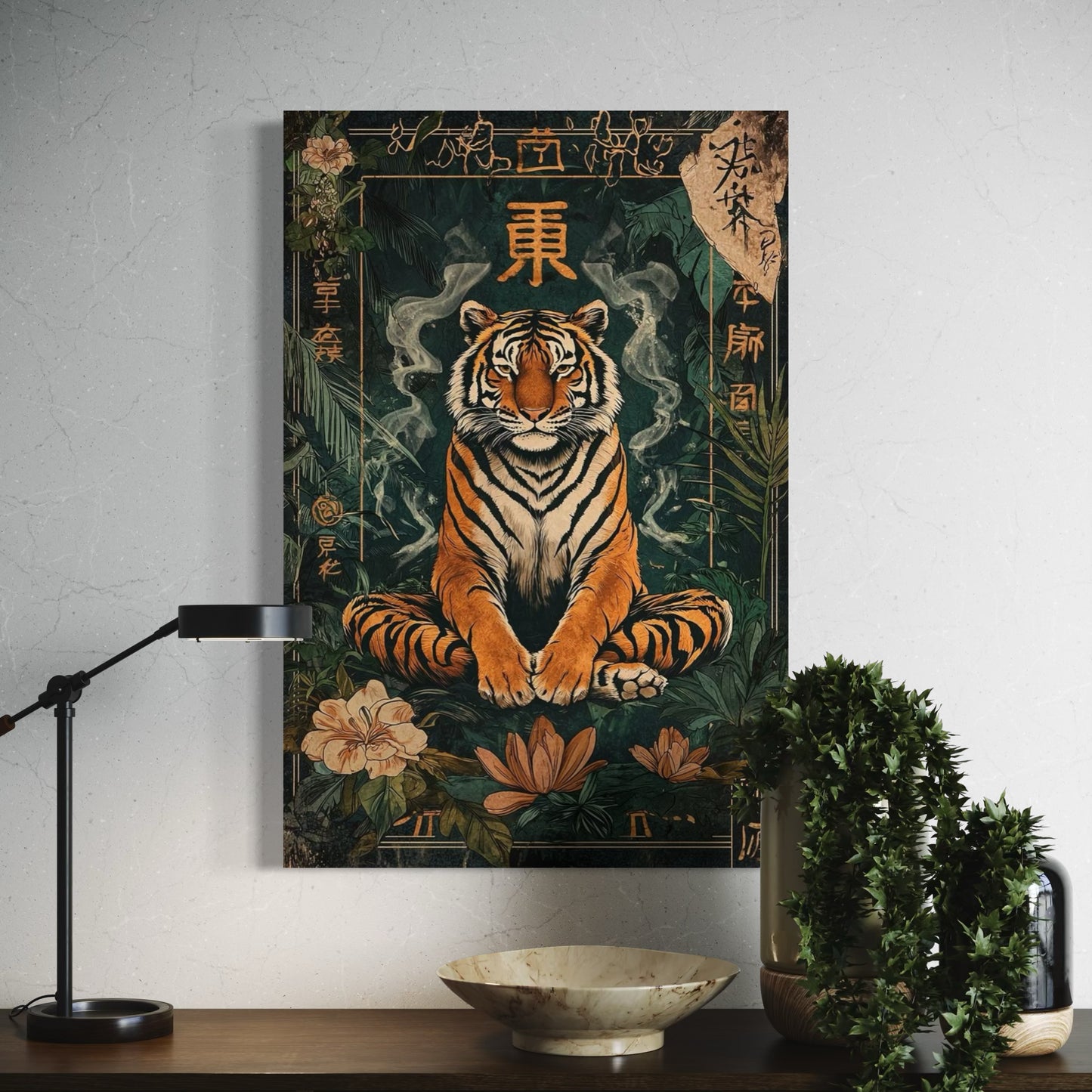 Cuadro decorativo canvas Tigre meditando