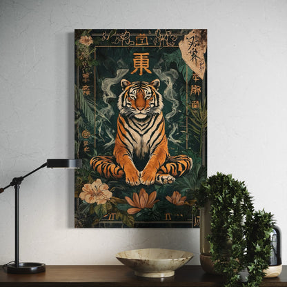 Cuadro decorativo canvas Tigre meditando