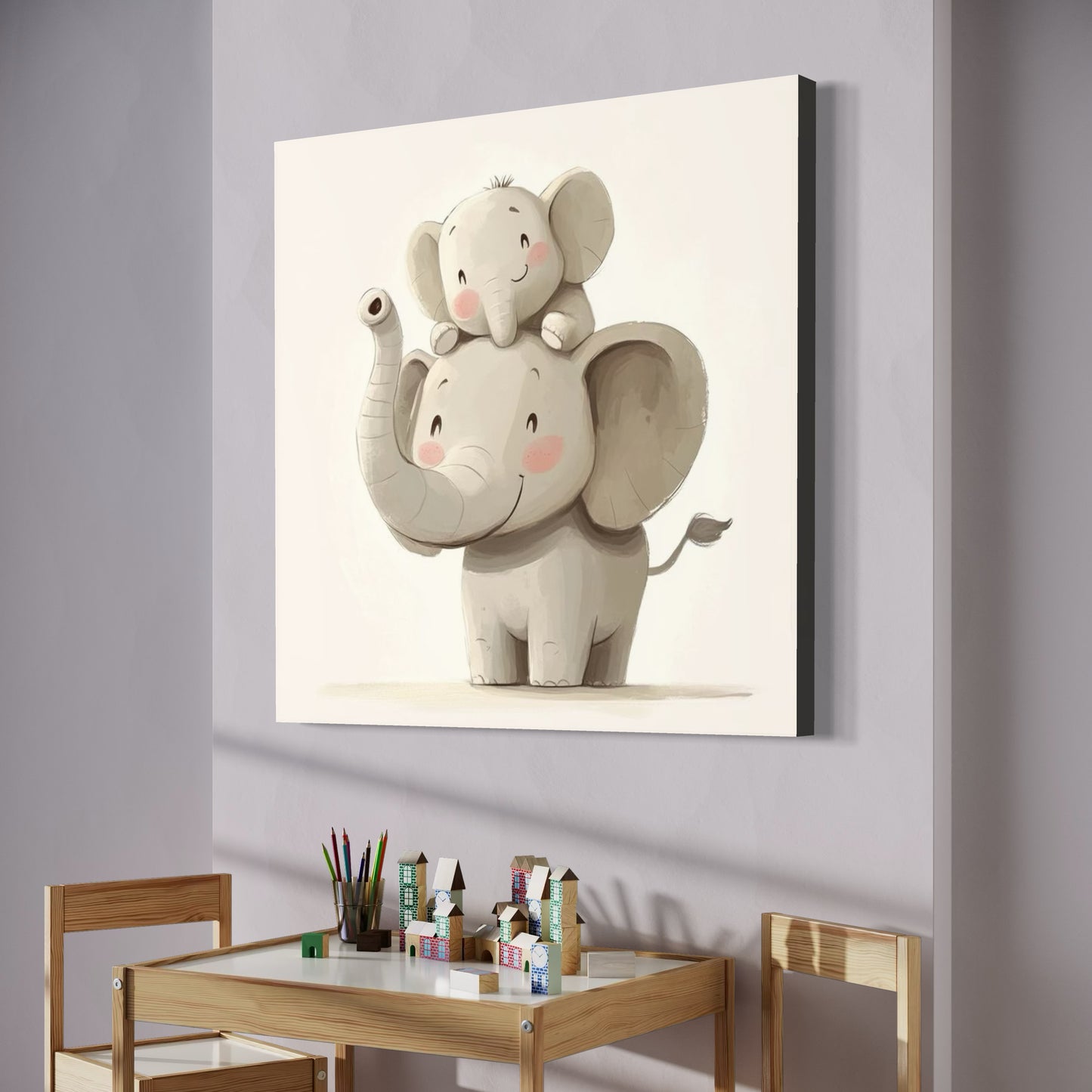 Cuadro decorativo canvas Elefantes 012