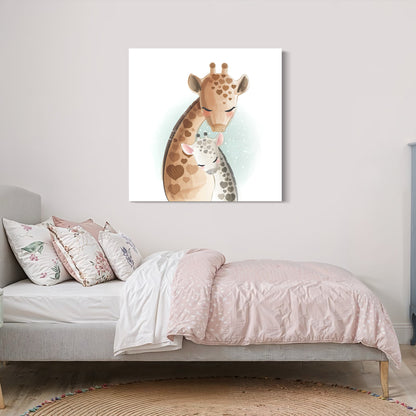 Cuadro decorativo canvas Mamá Jirafa