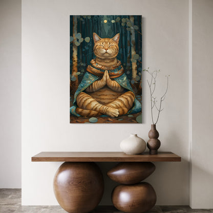 Cuadro decorativo canvas Gato Meditando 002