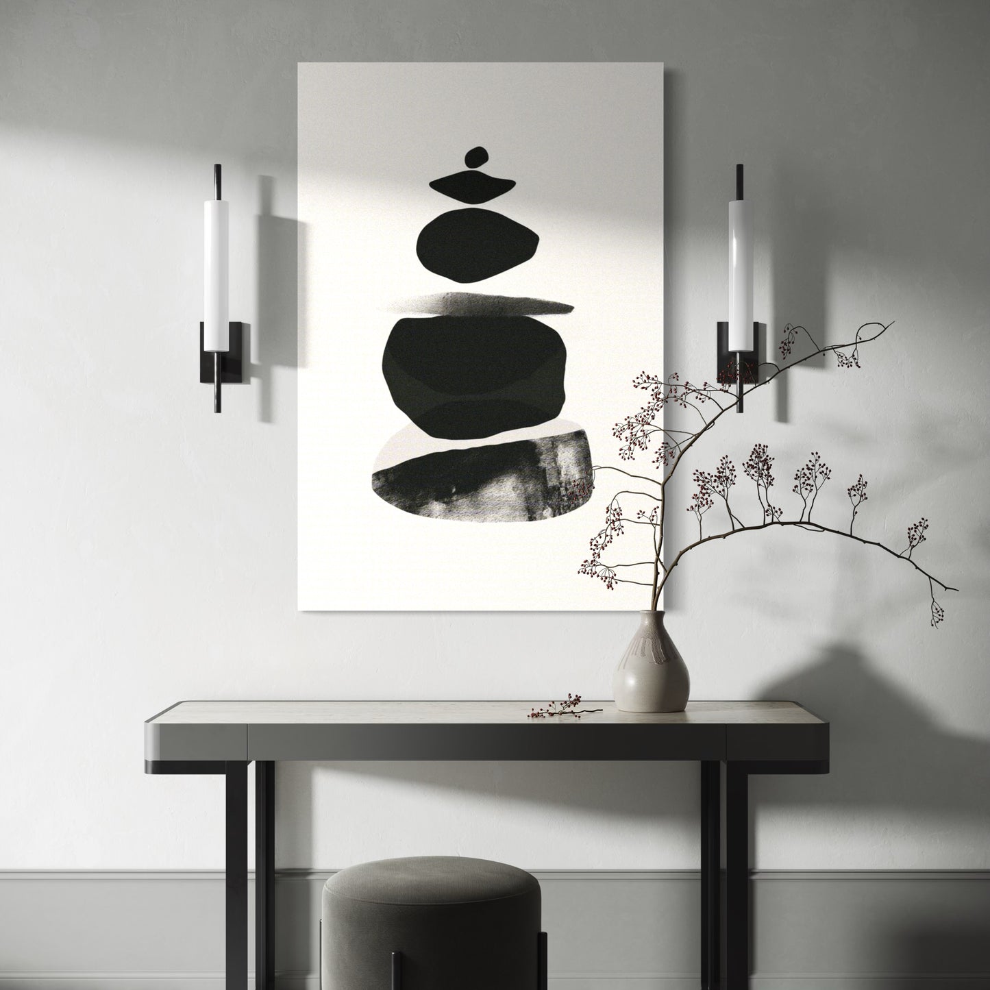 Cuadro decorativo canvas Piedras Suseki 005