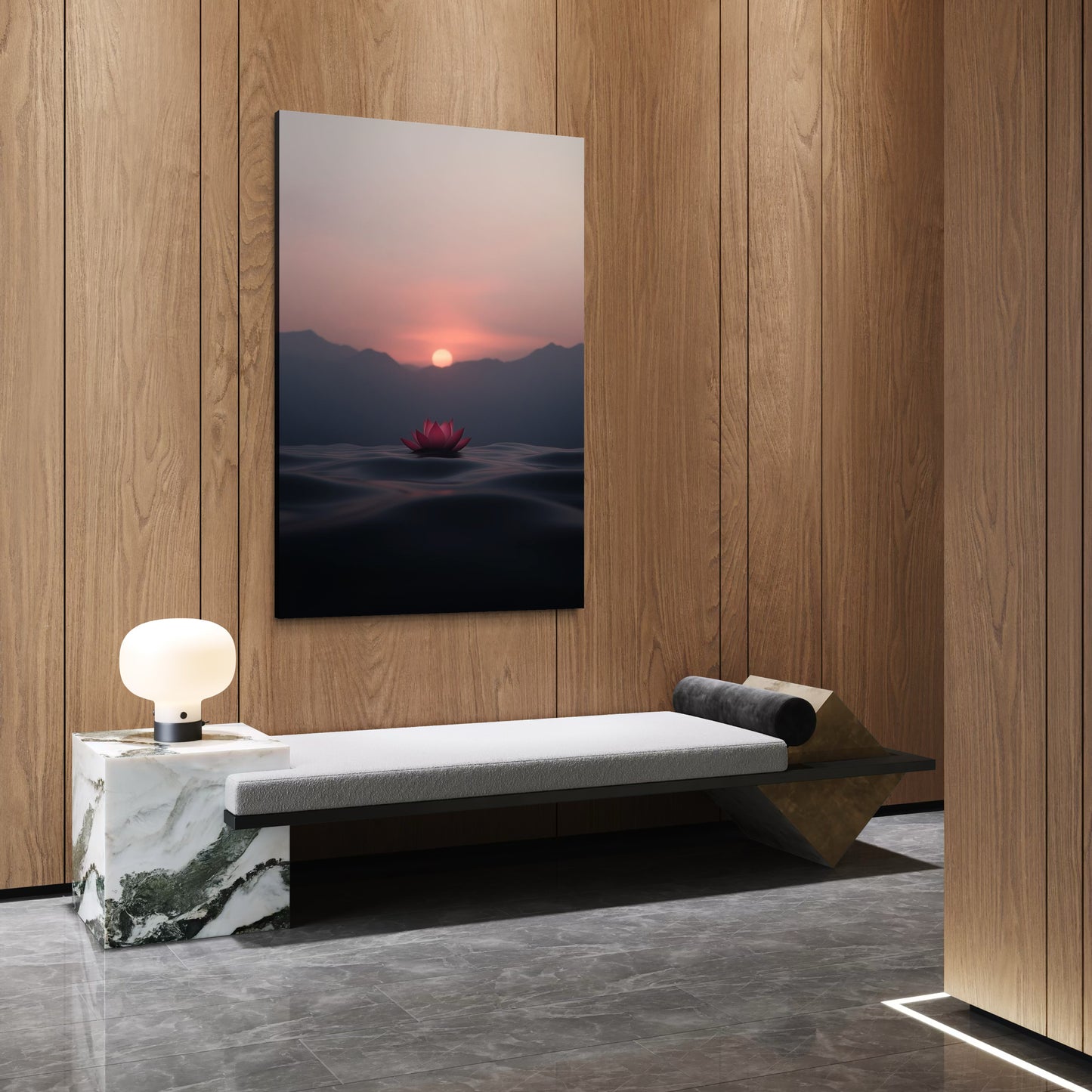 Cuadro decorativo canvas Flor de loto 002