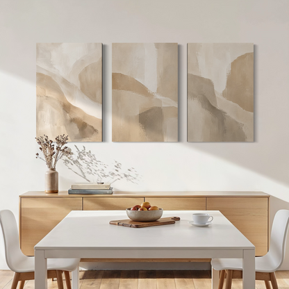 Set de 3 cuadros verticales Desert Flow