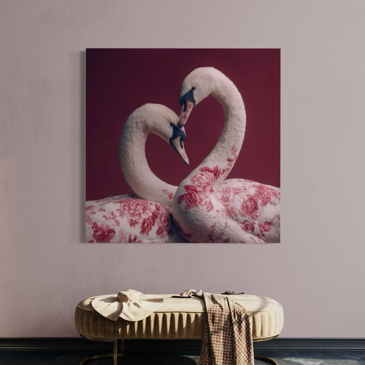 Cuadro decorativo canvas Cisnes 001