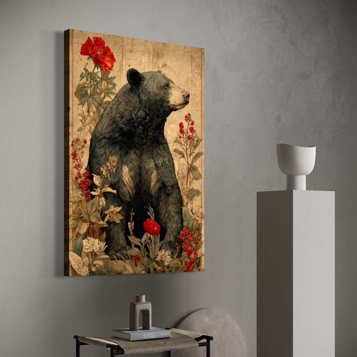 Cuadro decorativo canvas Oso 018