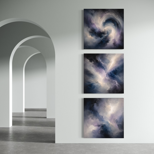Set de 3 cuadros cuadrados Nebula