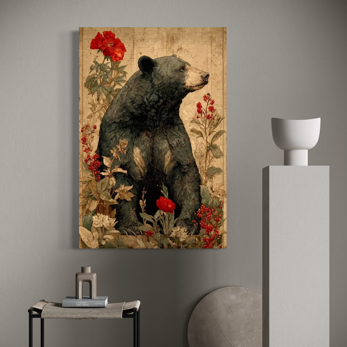 Cuadro decorativo canvas Oso 018