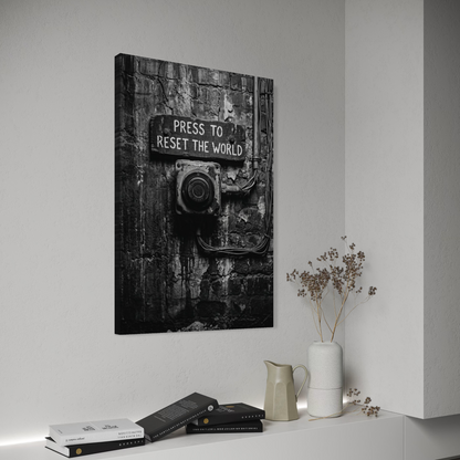 Cuadro decorativo canvas Press to reset the world