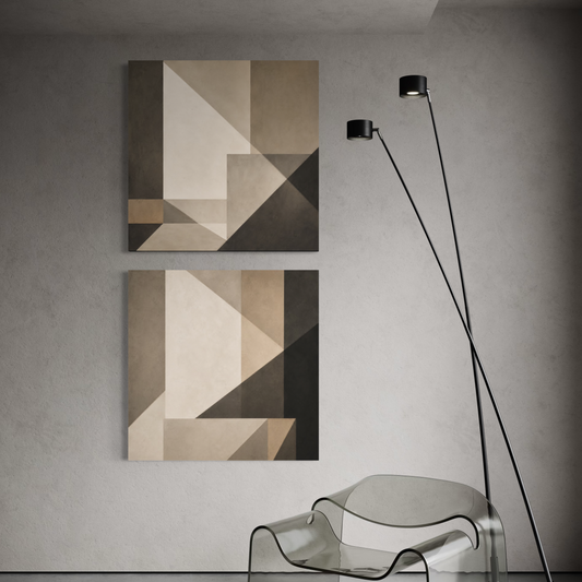 Set de 2 cuadros canvas cuadrados Brutalist