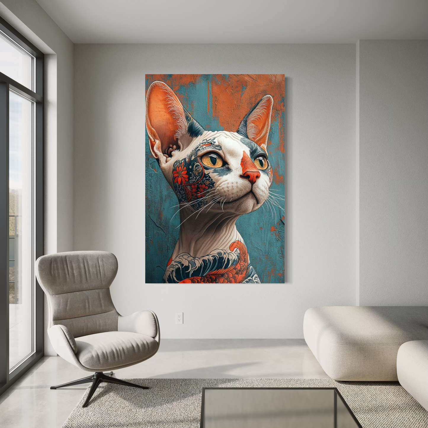 Cuadro decorativo canvas Gato 022