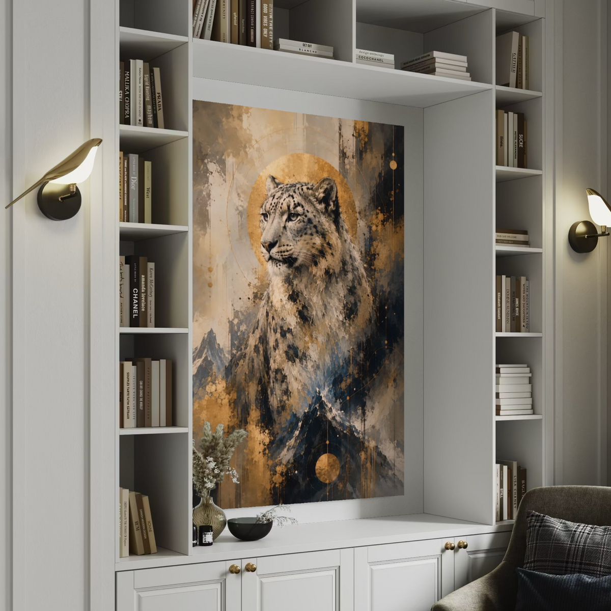 Cuadro decorativo canvas Leopardo de las nieves