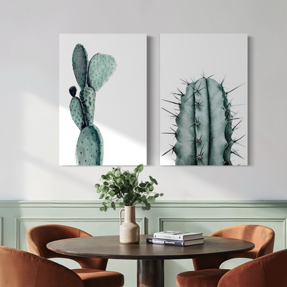Set de 2 cuadros verticales Verde Desierto